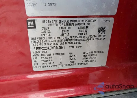 2019 Buick Envision Essence z USA, uszkodzony, nr VIN LRBFX2SA0KD044081